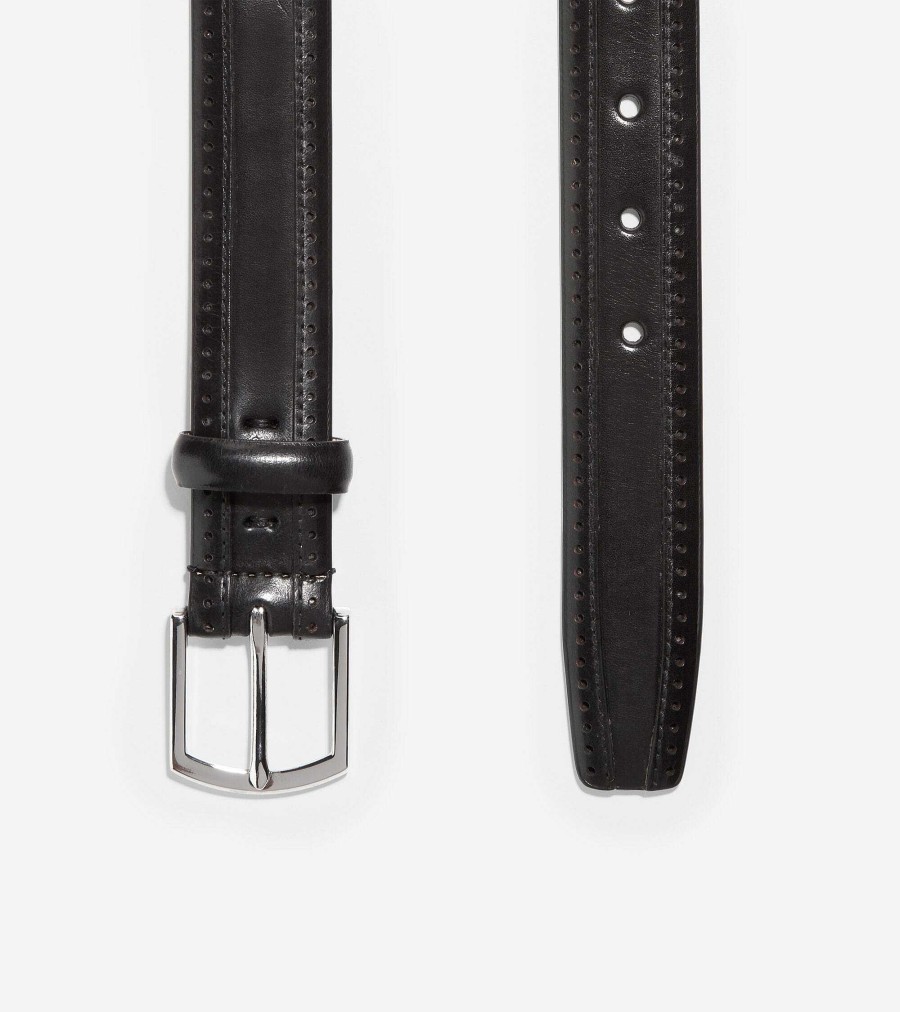 Men Cole Haan Belts | Dawson 32Mm Perforated Belt Black