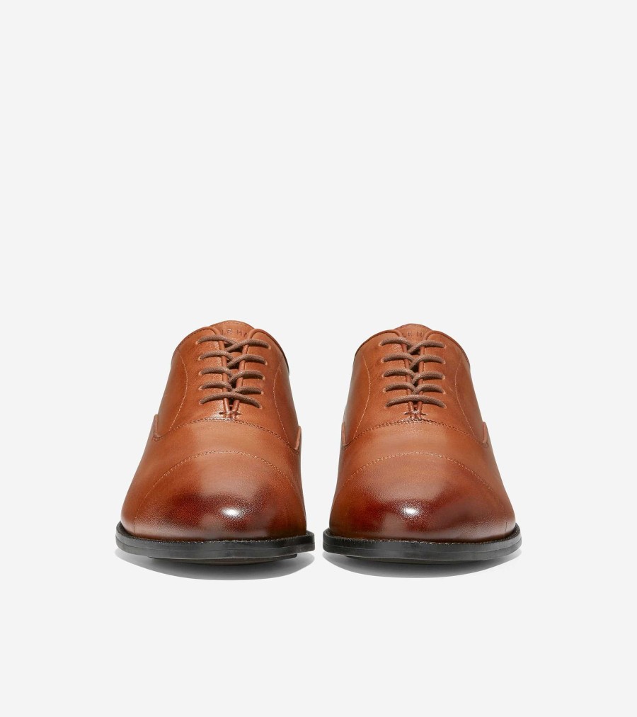 Men Cole Haan Oxfords | Men'S Broadway Cap Toe Oxford British Tan-Dark Chocolate