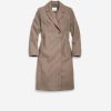 Women Cole Haan Jackets & Coats | Women'S Slick Wool Asymmetric Coat Taupe