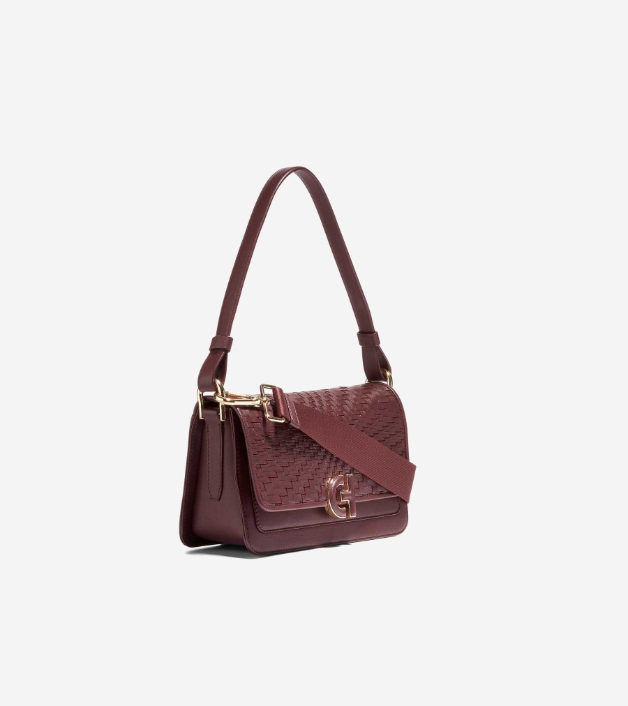 Women Cole Haan Shoulder Bags | Mini Shoulder Bag Bloodstone Woven