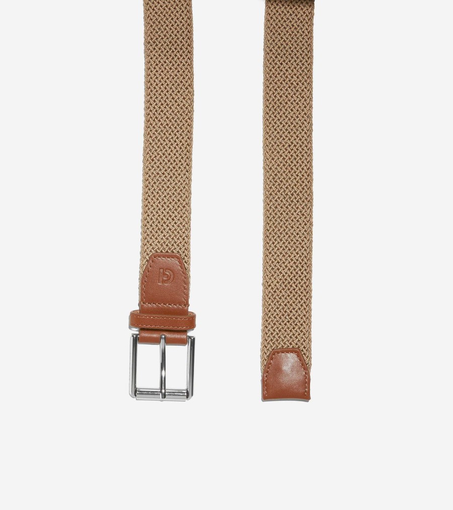 Men Cole Haan Belts | 35Mm Tubular Stretch Cord Belt Khaki