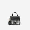 Women Cole Haan Crossbody Bags | Mini Collective Satchel Black-White Houndstooth