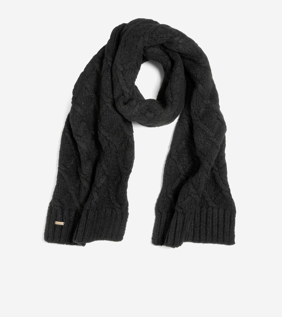 Women Cole Haan Hats, Gloves, & Scarves | Diamond Cable Scarf Caviar