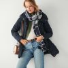 Women Cole Haan Jackets & Coats | Women'S 32" Signature Hooded Taffeta Down Coat Navy