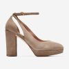 Women Cole Haan Pumps & Wedges | Women'S Remi Platform Ankle Strap Heel Irish Coffee Suede