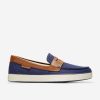 Men Cole Haan Loafers & Drivers | Men'S Nantucket Penny Loafer Navy Textile-Tan