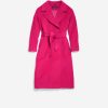 Women Cole Haan Jackets & Coats | Women'S Luxe Wool Oversized Coat Fucshia