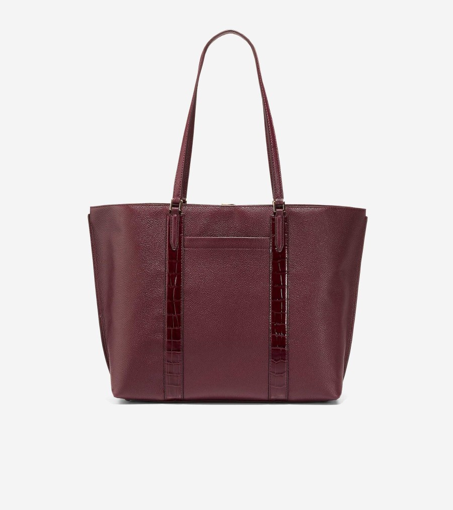 Women Cole Haan Tote Bags | Essential Tote Bloodstone-Bloodstone Croc