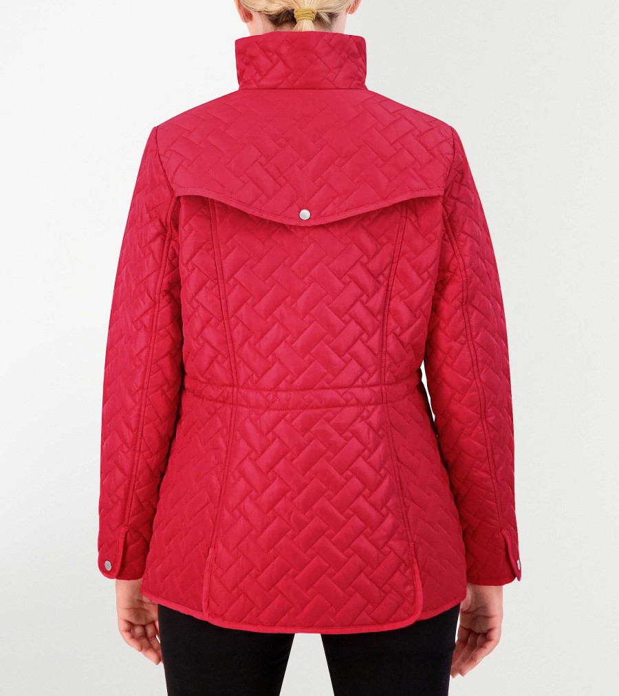 Women Cole Haan Jackets & Coats | Women'S Signature Quilted Classic Jacket Red