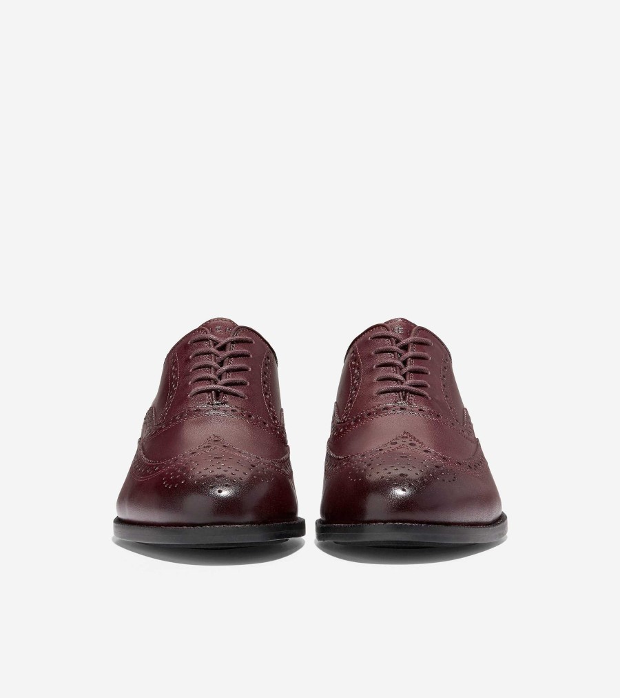 Men Cole Haan Oxfords | Men'S Broadway Wingtip Oxford Bloodstone-Black