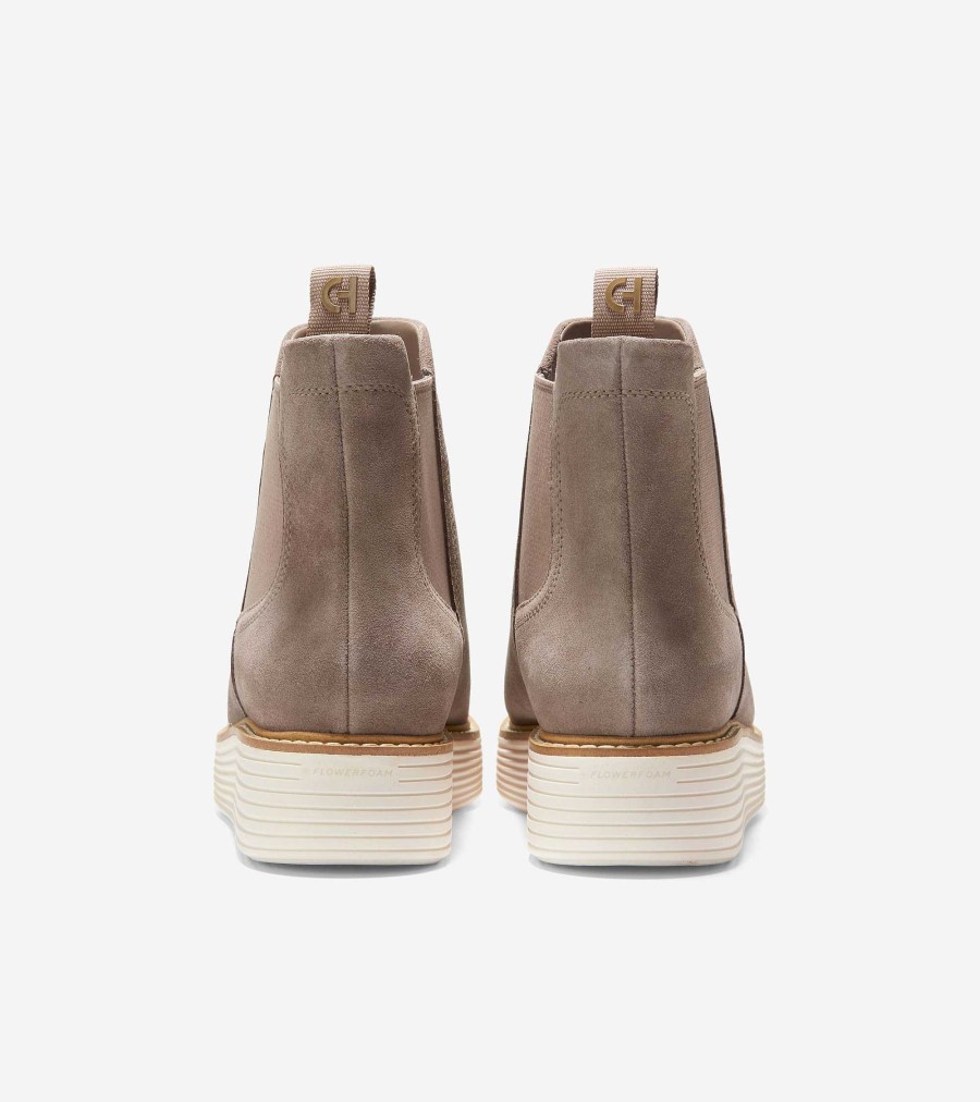 Women Cole Haan Boots | Women'S Riginalgrand Platform Chelsea Boot Irish Coffee Suede-Ivory