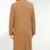 Men Cole Haan Coats & Jackets | Men'S Double Breasted Stretch Wool Coat Camel