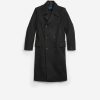 Men Cole Haan Coats & Jackets | Men'S Double Breasted Stretch Wool Coat Black