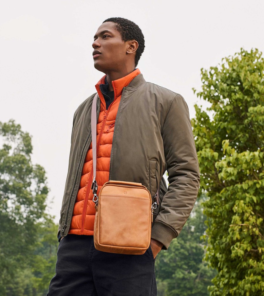 Men Cole Haan Coats & Jackets | Men'S Quilted Vest Burnt Orange