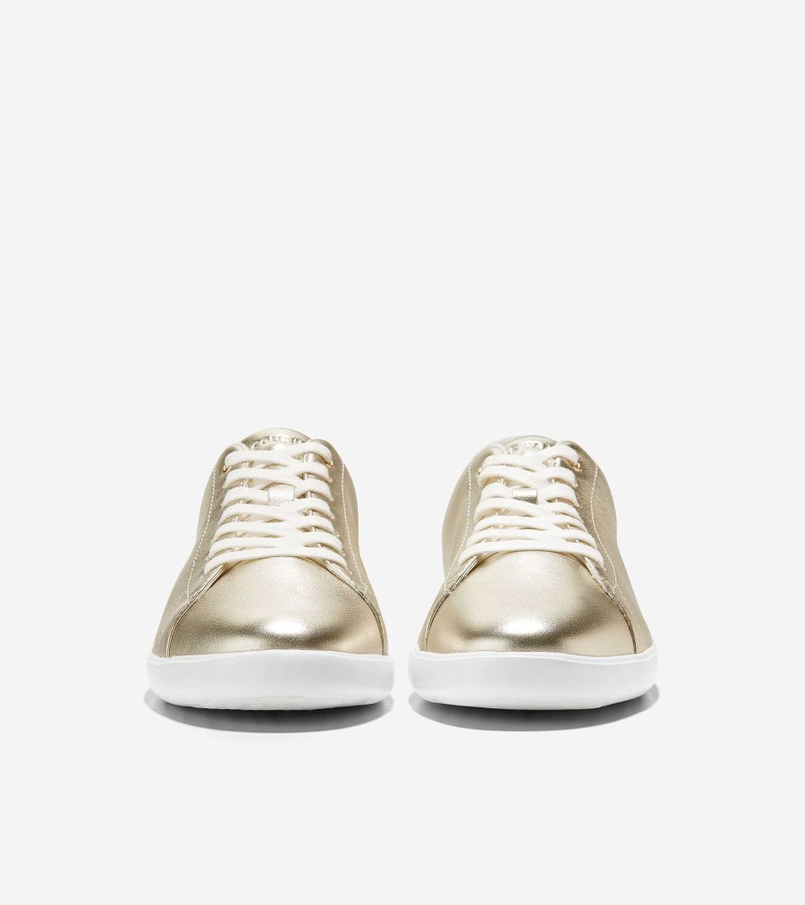 Women Cole Haan Sneakers | Women'S Grand Crosscourt Sneaker Gold-Optic White