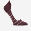 Women Cole Haan Socks | Women'S Striped Combed Cotton No Show Liners Burgundy