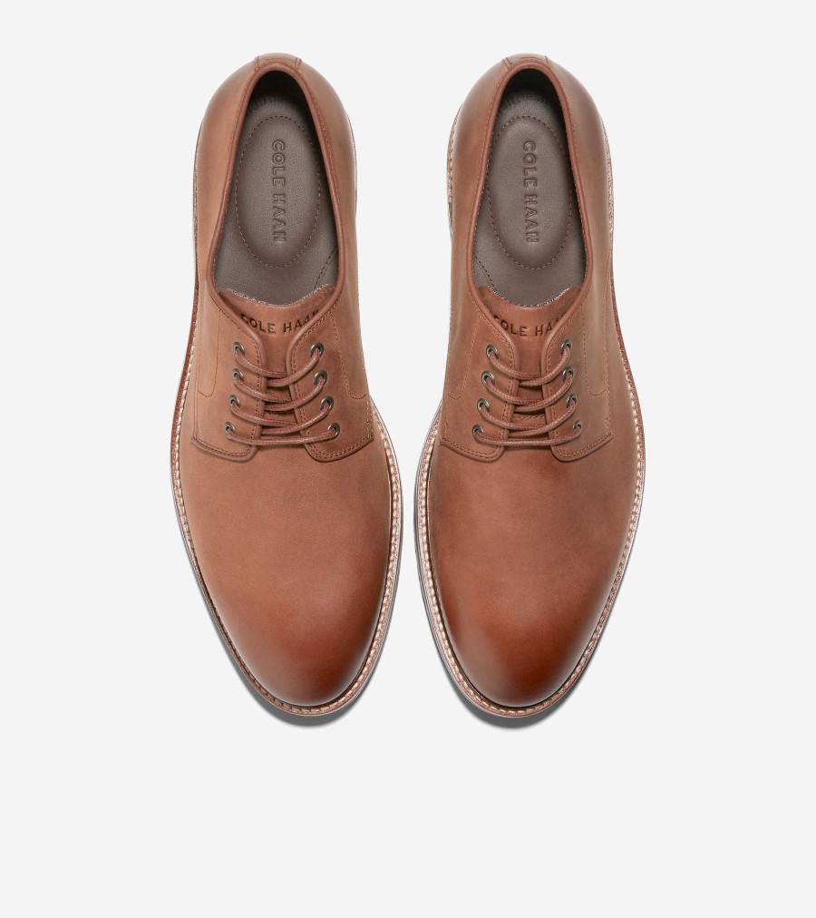 Men Cole Haan Oxfords | Men'S Berkshire Lug Plain Toe Oxfords Dark Sequoia-Natural