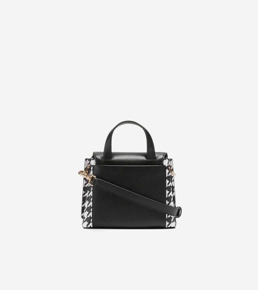 Women Cole Haan Crossbody Bags | Mini Collective Satchel Black-White Houndstooth