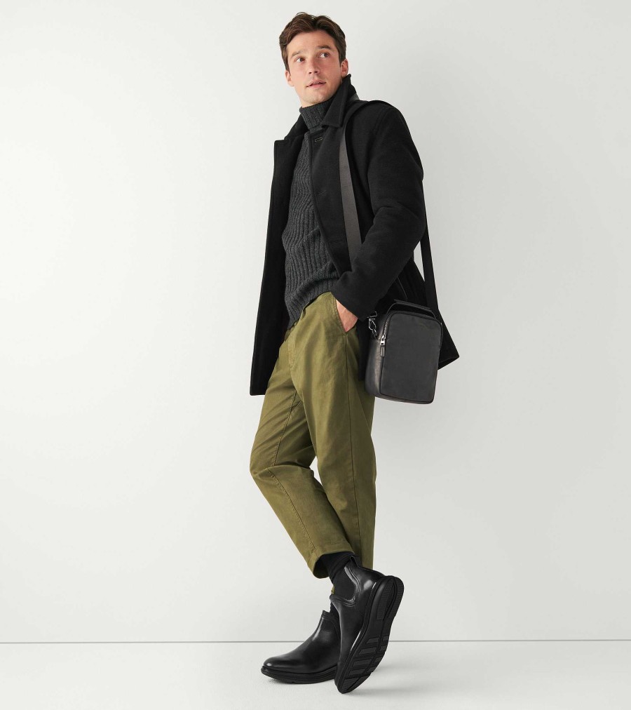 Men Cole Haan Coats & Jackets | Men'S Wool Car Coat Black