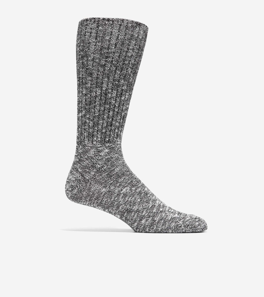 Men Cole Haan Socks | Men'S Casual Crew Socks Black Mix