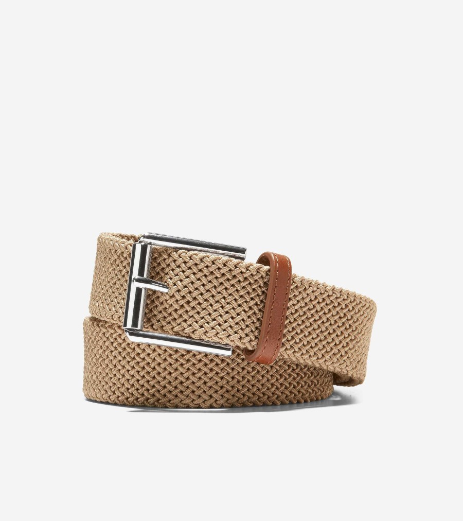 Men Cole Haan Belts | 35Mm Tubular Stretch Cord Belt Khaki