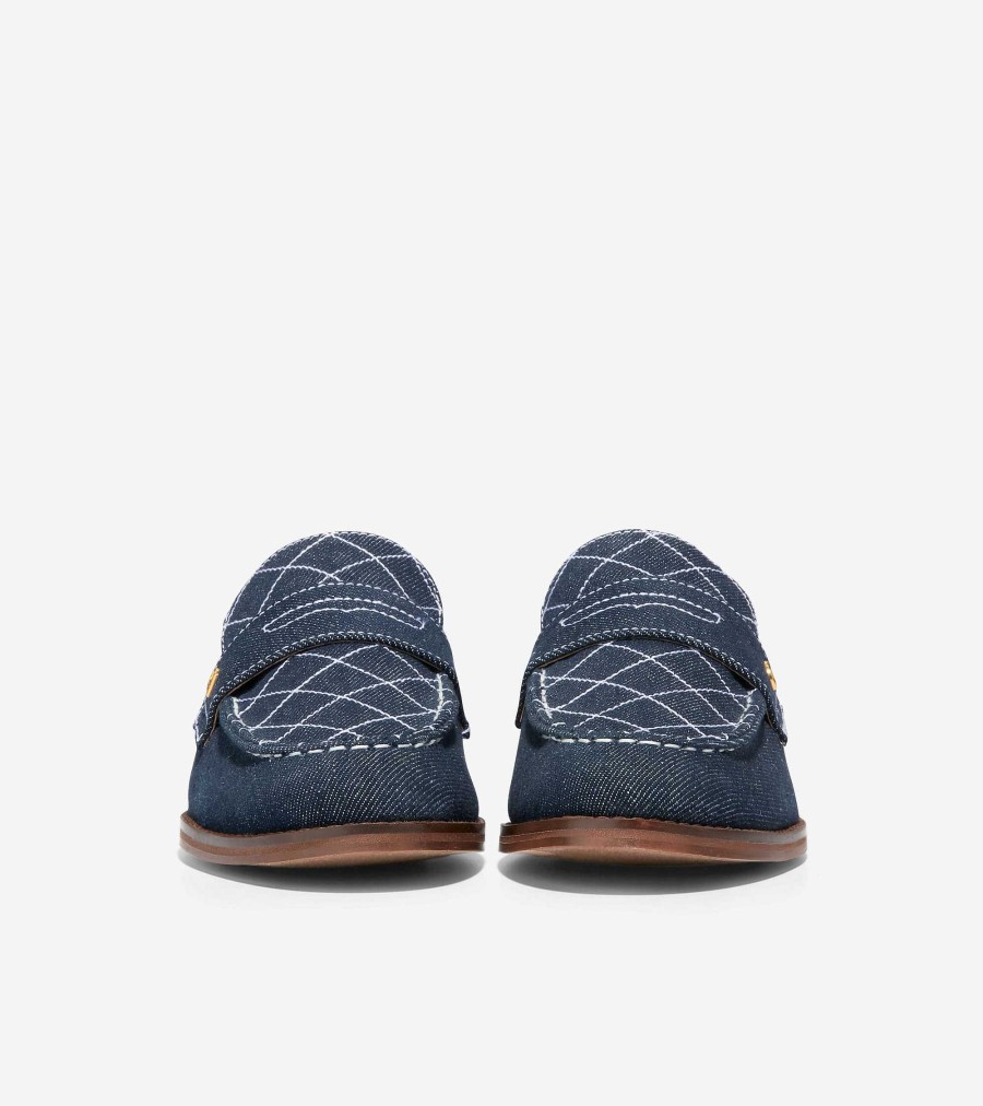 Women Cole Haan Loafers & Drivers | Women'S Lux Pinch Penny Loafer Blue Denim-Dark Natural