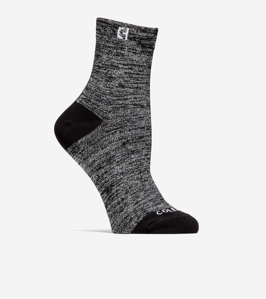 Women Cole Haan Socks | Metallic Crew Socks Black