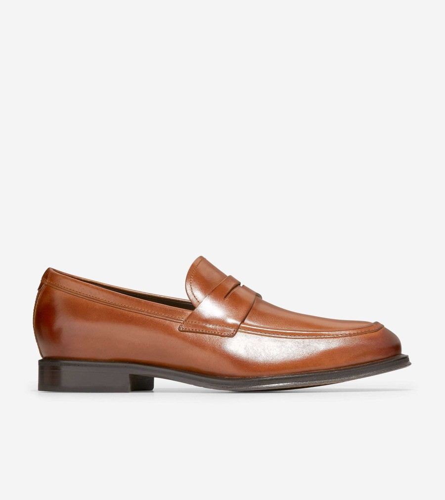 Men Cole Haan Loafers & Drivers | Men'S Modern Classics Penny Loafer British Tan-Dark Chocolate