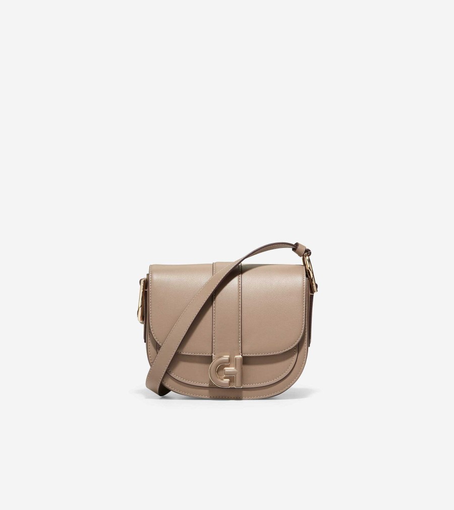 Women Cole Haan Crossbody Bags | Essential Mini Saddle Bag Irish Coffee