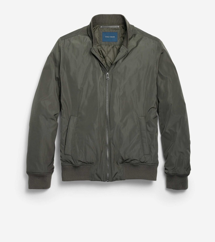 Men Cole Haan Coats & Jackets | Men'S Insulated Bomber Jacket Forest