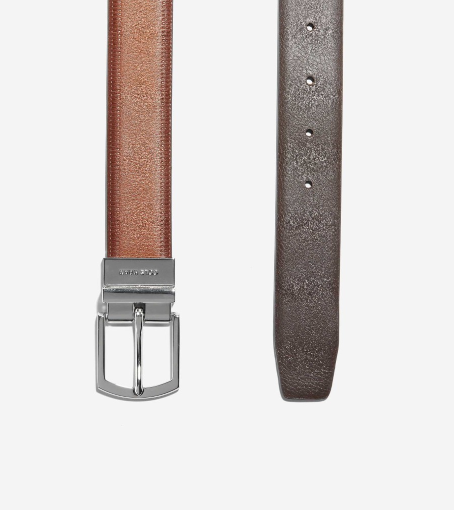 Men Cole Haan Belts | 32Mm Embossed Edge Belt Tan-Brown