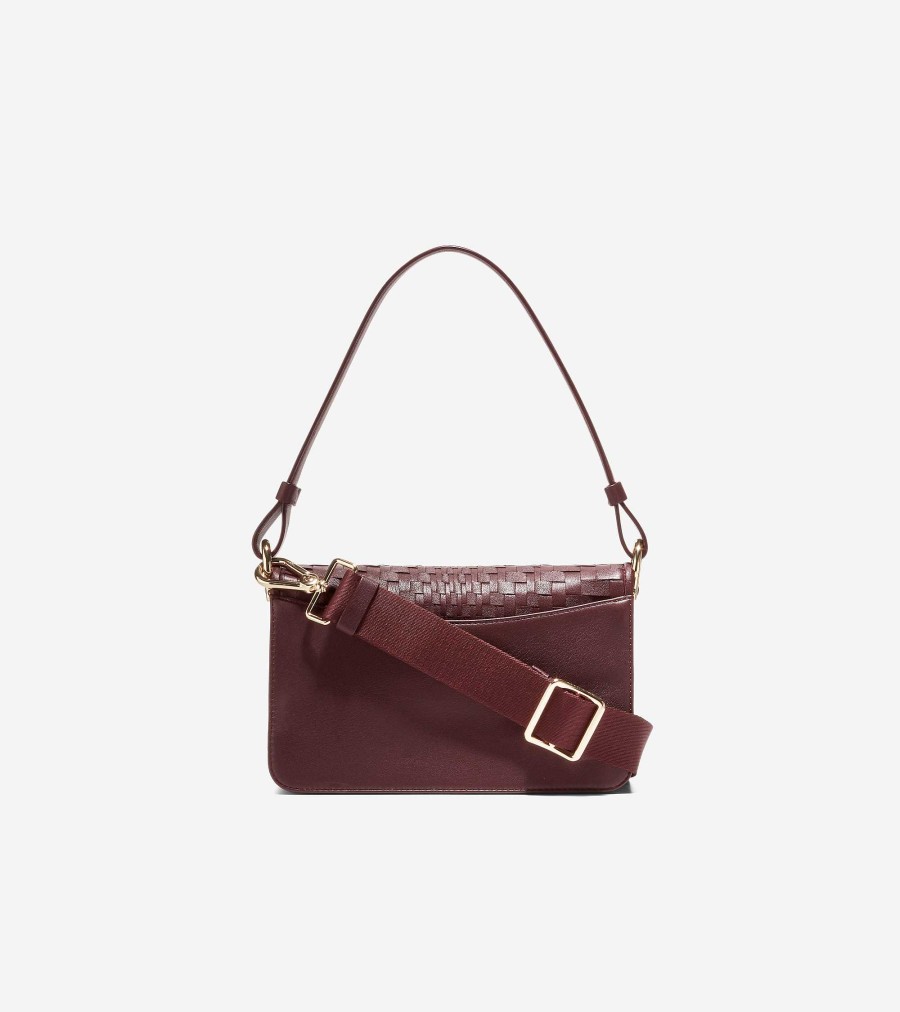 Women Cole Haan Shoulder Bags | Mini Shoulder Bag Bloodstone Woven