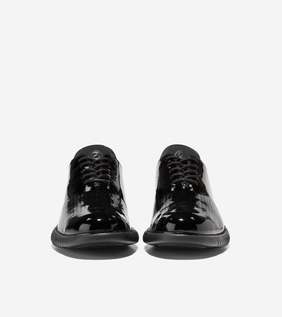 Men Cole Haan Oxfords | Men'S 2.Zer Grand Lined Laser Wingtip Oxford Black Patent