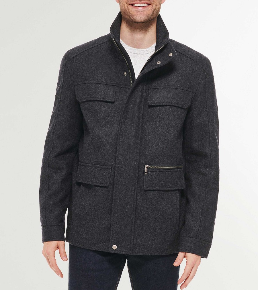 Men Cole Haan Coats & Jackets | Men'S M65 Field Jacket Charcoal