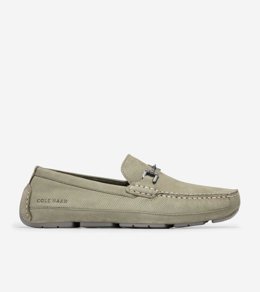 Men Cole Haan Loafers & Drivers | Men'S Wyatt Bit Driver Tea Leaf-Sleet