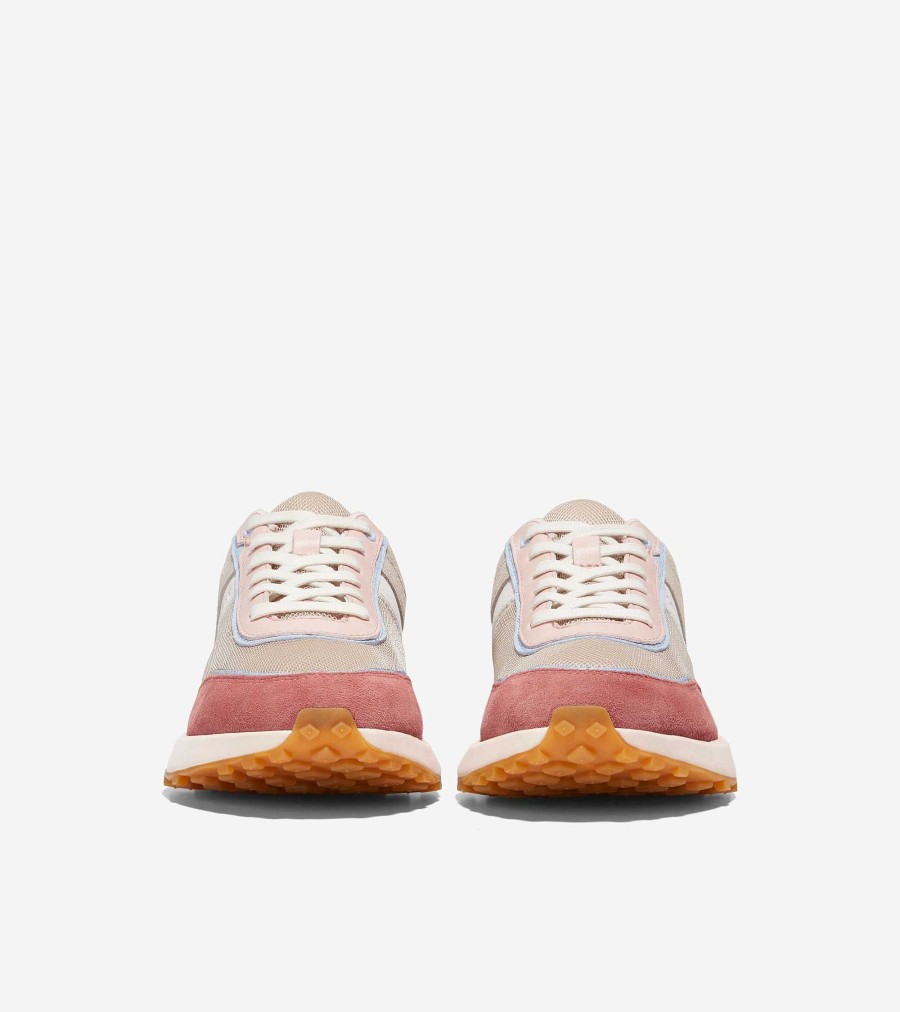 Women Cole Haan Sneakers | Women'S Grandpr Wellesley Sneaker Light Sesame-Nylon-Light Mahogony Suede-Rosewater Suede