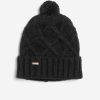 Women Cole Haan Hats, Gloves, & Scarves | Diamond Cable Pom Hat Caviar