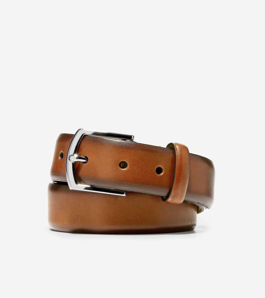 Men Cole Haan Belts | Lewis 32Mm Burnished Leather Belt British Tan