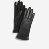 Women Cole Haan Hats, Gloves, & Scarves | Quilted Leather Glove With Stretch Palm Black