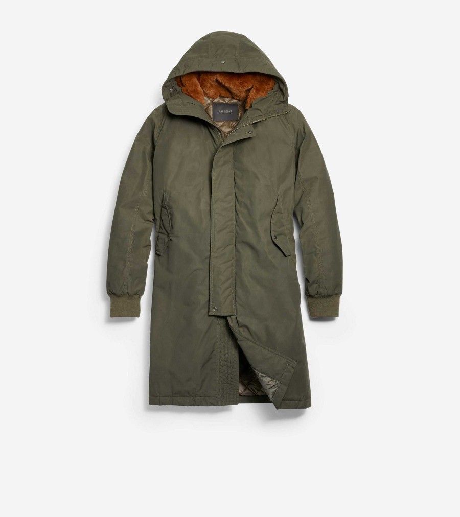 Men Cole Haan Coats & Jackets | Men'S Puffer Parka Olive