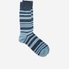 Men Cole Haan Socks | Men'S Cotton Stripe Crew Socks Blue Rain Heather