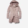 Women Cole Haan Jackets & Coats | Women'S 32" Signature Hooded Taffeta Down Coat Cashew