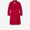 Women Cole Haan Jackets & Coats | Women'S Slick Wool Asymmetric Coat Red