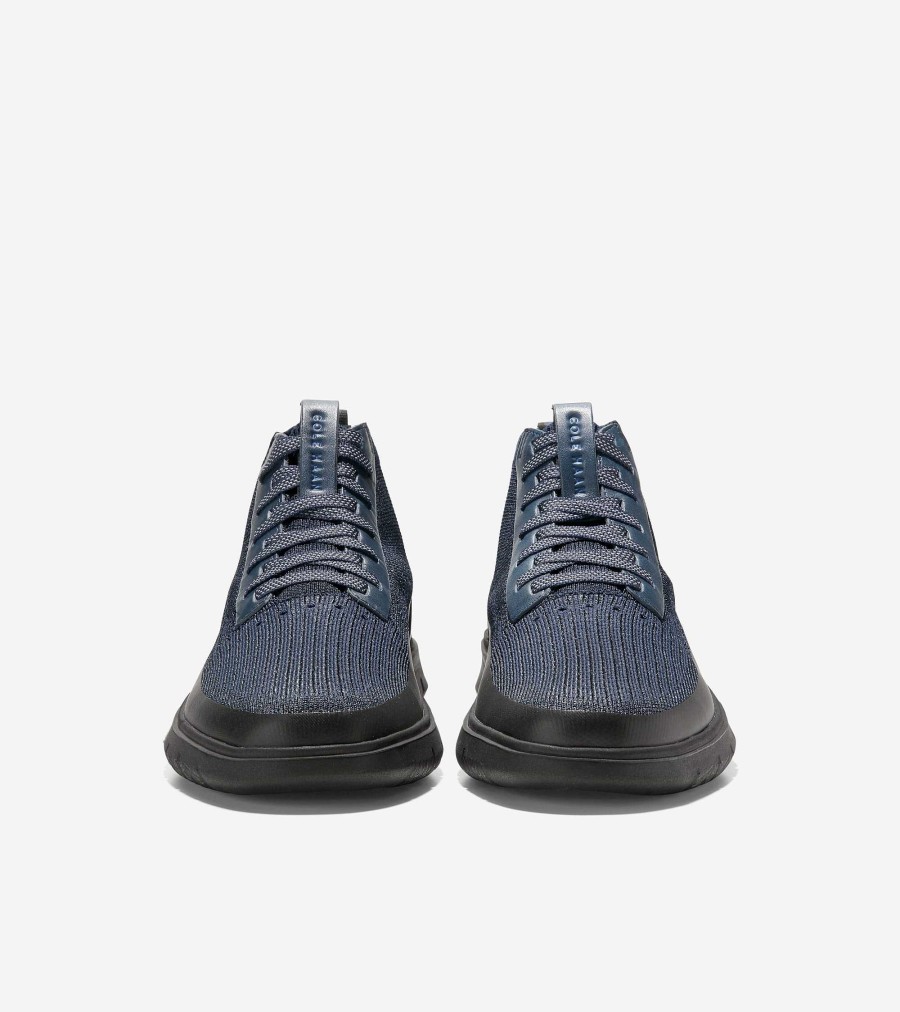 Men Cole Haan Sneakers | Men'S Generation Zer Grand High Top Sneaker Navy Blazer-Black Stitchlite