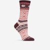 Women Cole Haan Socks | Fair Isle Crew Socks Wine