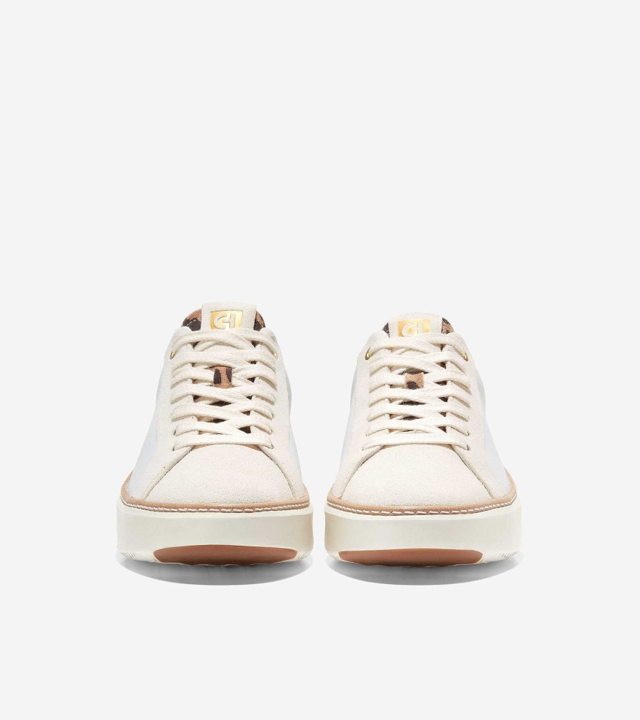 Women Cole Haan Sneakers | Women'S Grandpr Topspin Sneaker White-Leopard Print