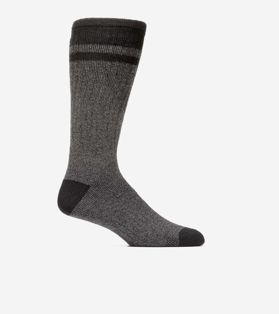 Men Cole Haan Socks | Men'S Marl Boot Socks Black