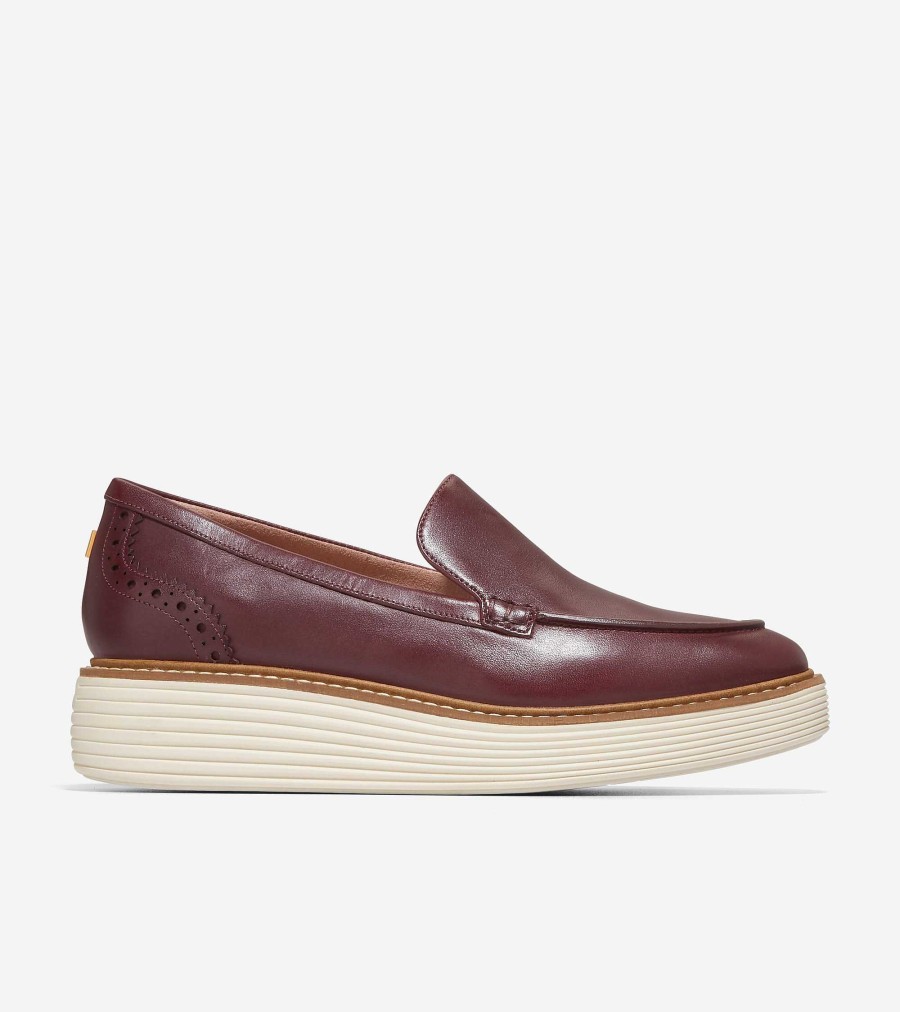 Women Cole Haan Loafers & Drivers | Women'S Riginalgrand Platform Venetian Loafer Bloodstone-Ivory