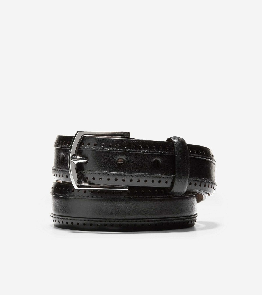 Men Cole Haan Belts | Dawson 32Mm Perforated Belt Black