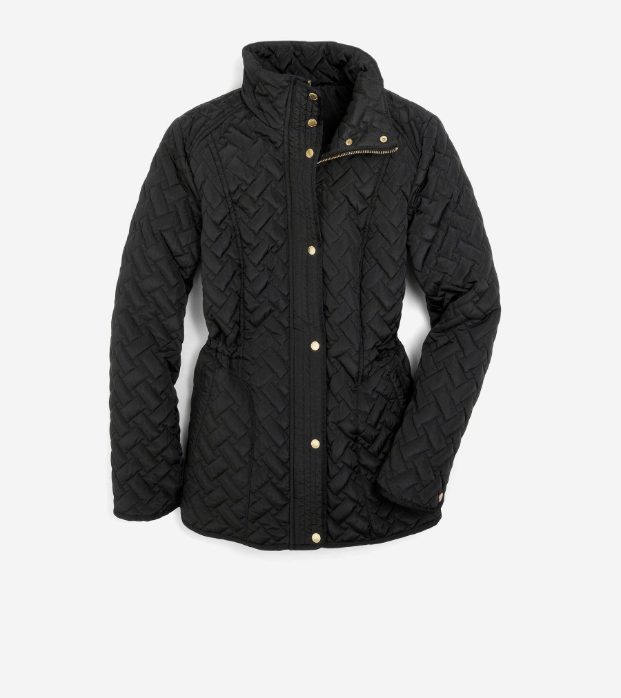 Women Cole Haan Jackets & Coats | Women'S Signature Quilted Classic Jacket Black